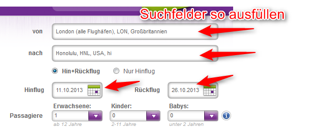 Honolulu Flugsuche guenstigen Preis finden