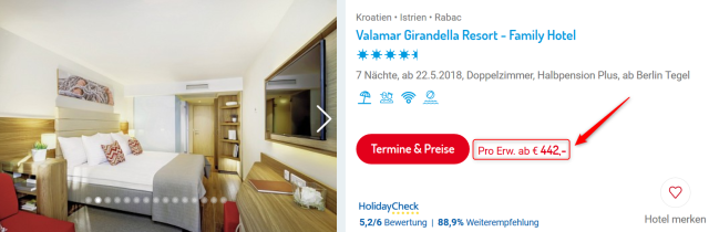 Valamar Girandella Resort 1 Woche Kroatien ITS