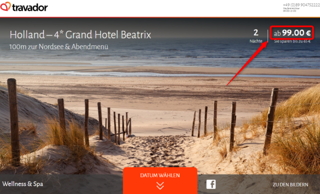 grand hotel beatrix angebot travador